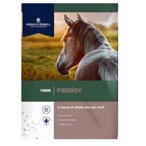 Dodson & Horrell Fibergy is a low calorie blend of alfalfa and oat straw, with added oil and mint. Suitable for all horses and ponies.