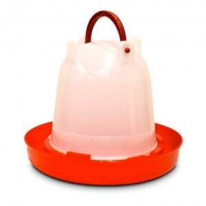 Durable Plastic Poultry Drinker with Twistlock Base fitting comes with hanging handle.