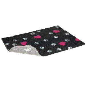 Vetbed Charcoal, Cerise Hearts & White Paws
