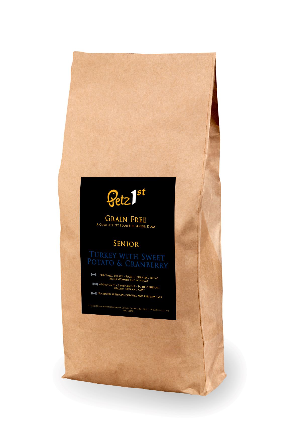 Petz 1st Senior Grain Free Turkey With Sweet Potato & Cranberry