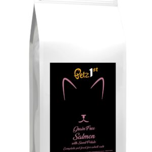 Salmon and Sweet Potato Grain Free for Adult Cats from the Petz 1st Premium range
