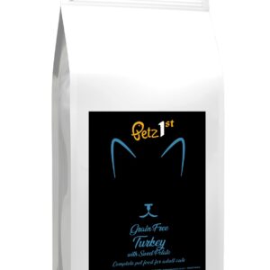 Turkey and Sweet Potato Grain Free for Adult Cats from the Petz 1st Premium range