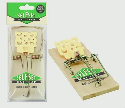Self Set Wooden Rat Trap