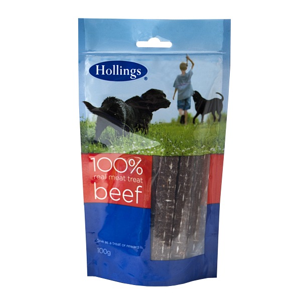 Hollings Treat Strips Beef D/B 12x100g
