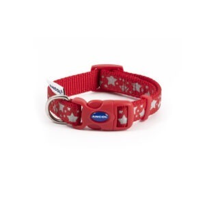 Ancol Paw'n'Bone Adj Refl Coll Red S 1-2