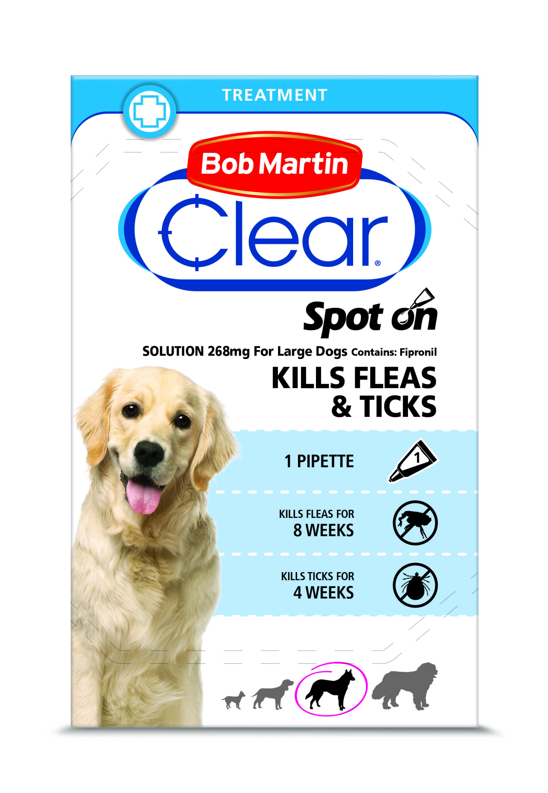 BM Flea Clear Spot On Med Dog 1 Tube x10