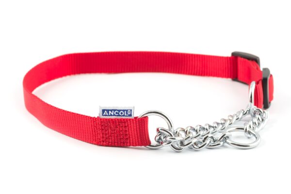 Ancol Nyl Chain Check Collar Red S4-7 - Petz 1st