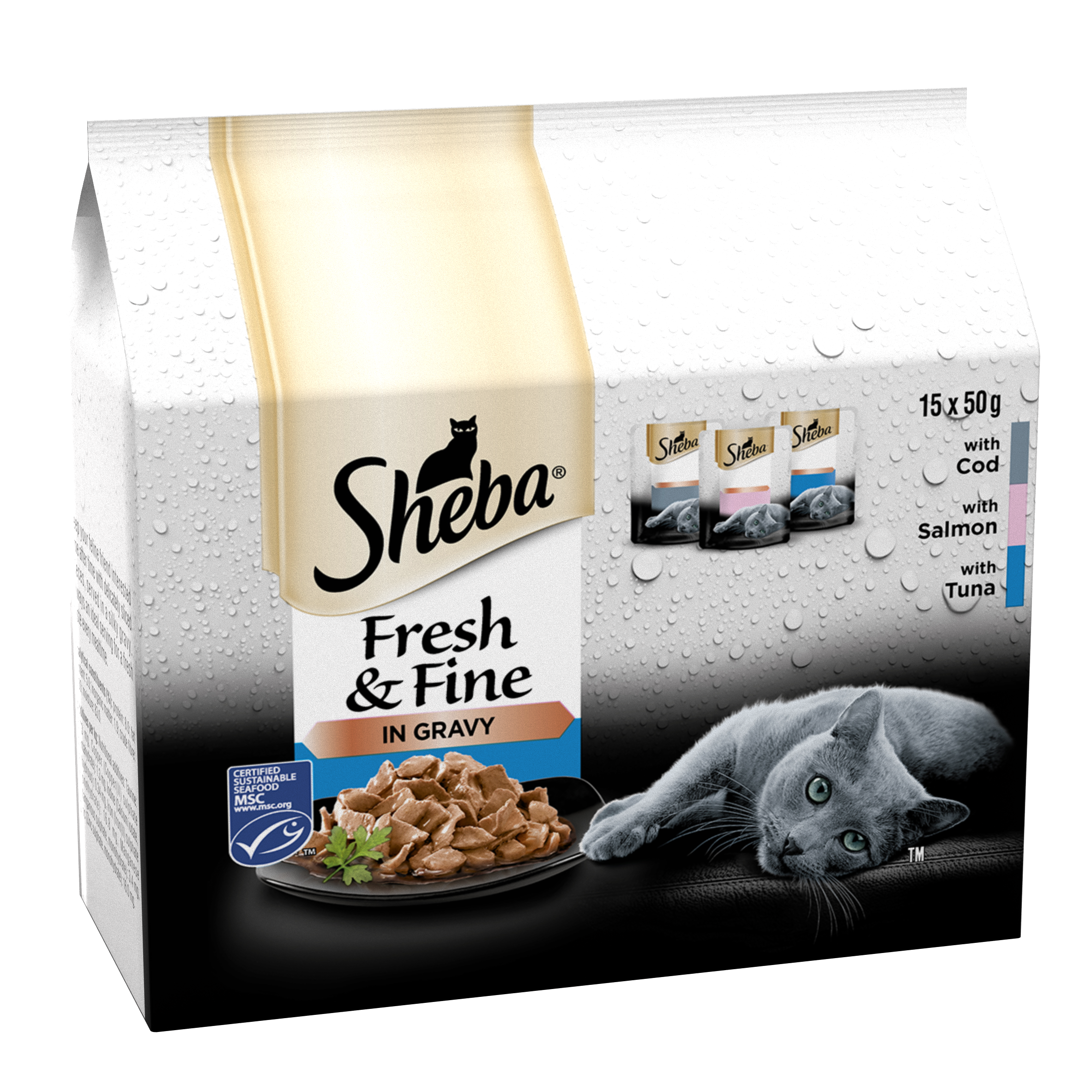 (Discontinued) Sheba Pch Fresh & Fine Fish CIG 3x15x50g