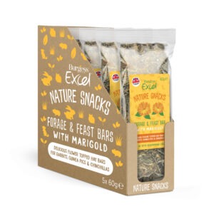 Burgess Excel Nature Snacks Forage & Feast Marigold Bars 5 x 60g