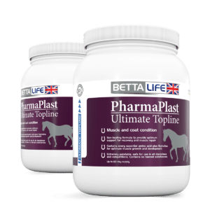 BETTAlife PharmaPlast Ultimate Topline. Sugar-free, non-heating for optimum muscle condition, coat and topline support for all horses, including horses in hard or strenuous work and horses that require extra help to improve overall condition.