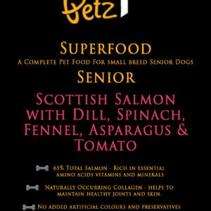 Superfood 65 Senior Dog Scottish Salmon with Dill, Spinach, Fennel, Asparagus & Tomato
