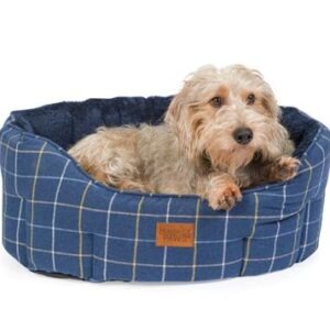 HOP Navy Check Tweed Oval Snuggle