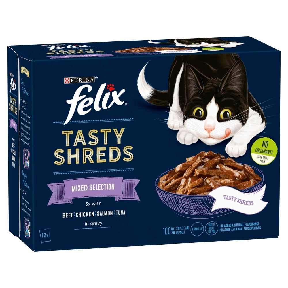 (Discontinued) Felix Pch Tasty Shred Mix Sel G 4x12x80g