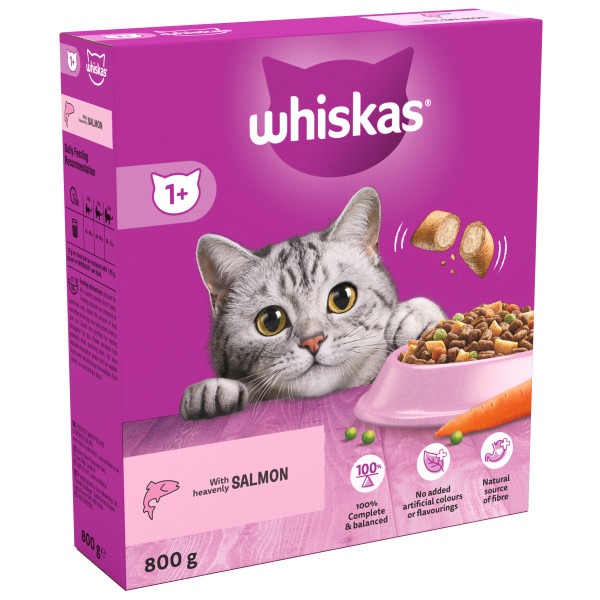(Discontinued) Whiskas Dry 1+ Salmon 5x800g