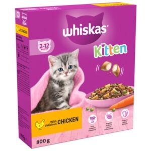(Discontinued) Whiskas Dry 2-12 Mth Kitten Chick 5x800g