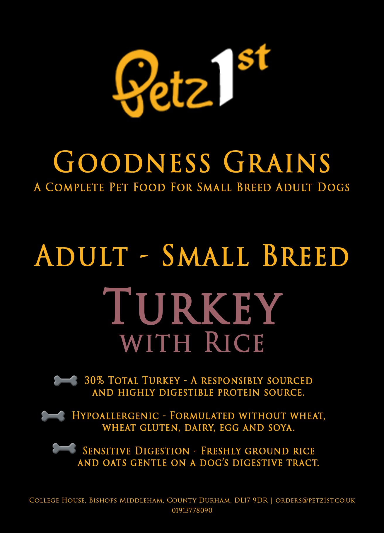 Goodness Grains Adult Dog Small Breed Turkey with Rice