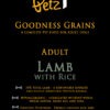 Goodness Grains Adult Dog Lamb with Rice is a naturally preserved lamb and rice diet with no added artificial colours, flavours or preservatives. Single source animal protein to help dogs with a sensitive digestive system.
