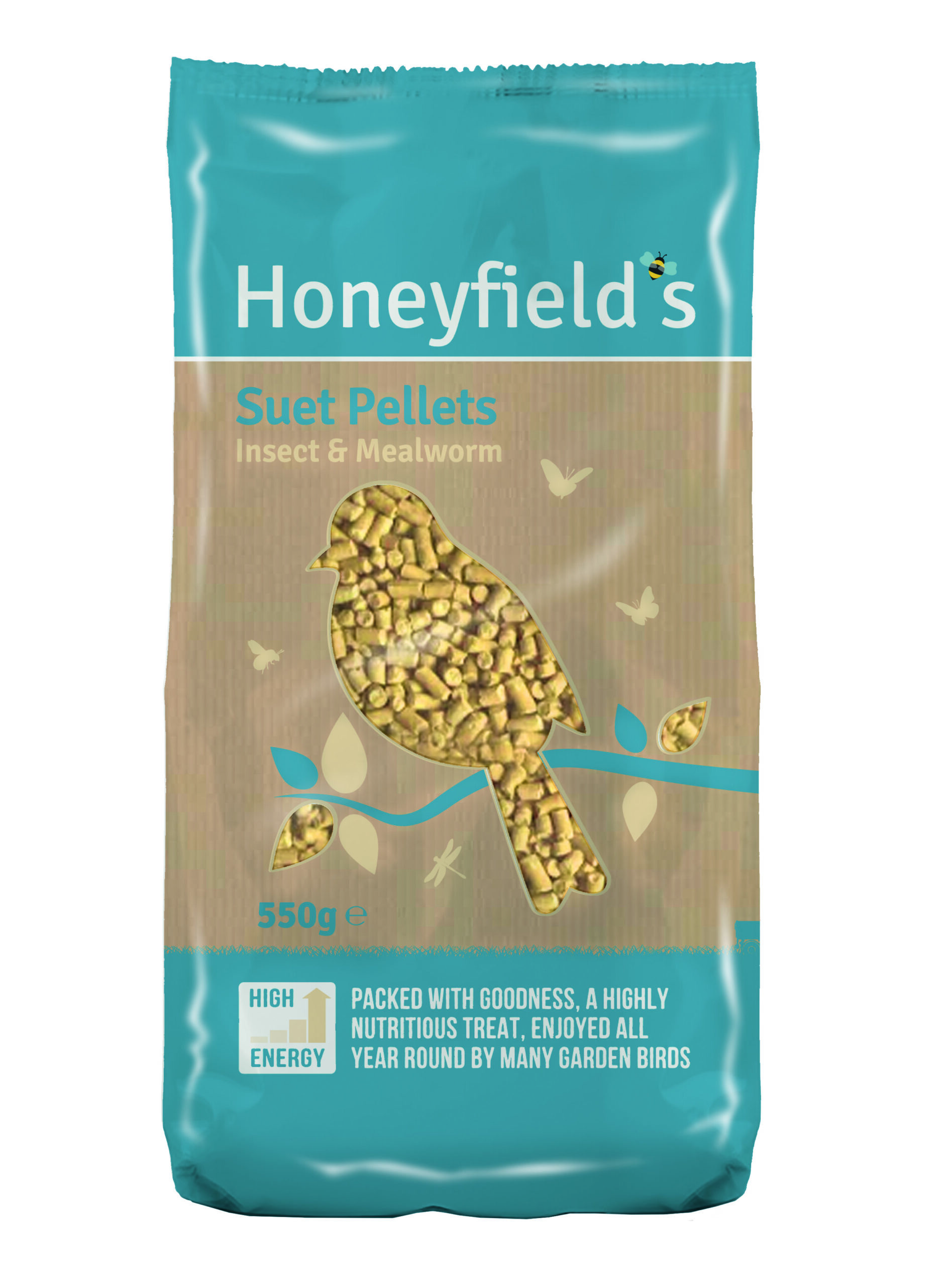 Honeyfield Suet MWorm Insect Pell 8x550g