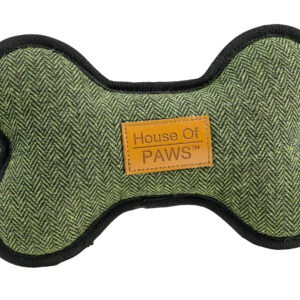 HOP Green Tweed Bone Dog Toy