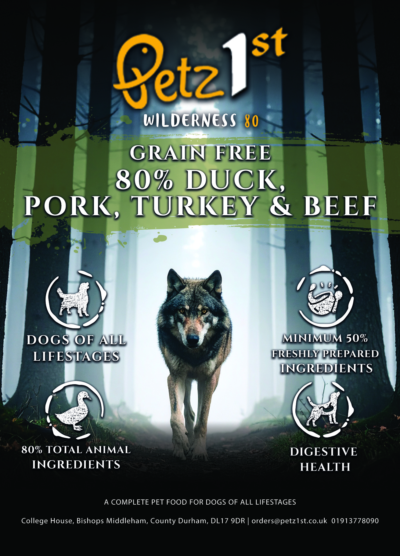 Wilderness 80 Duck, Pork, Turkey & Beef - 10kg