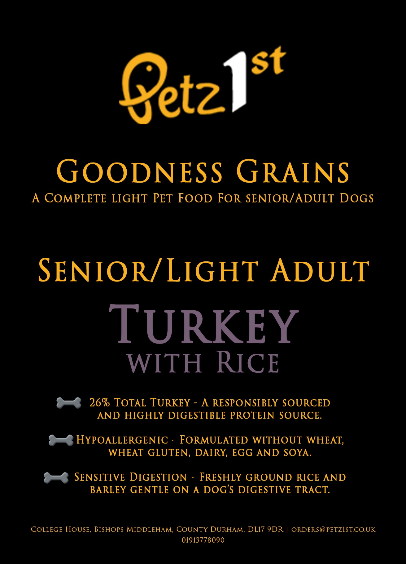 Goodness Grains Turkey With Rice Senior Light Dog